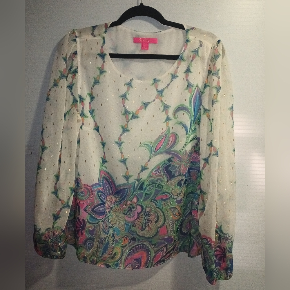 Lilly Pulitzer Miriam Top Floral White